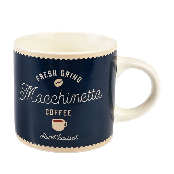 Tazza blu scuro/color crema in ceramica 350 ml Macchinetta – Rex London-image-2