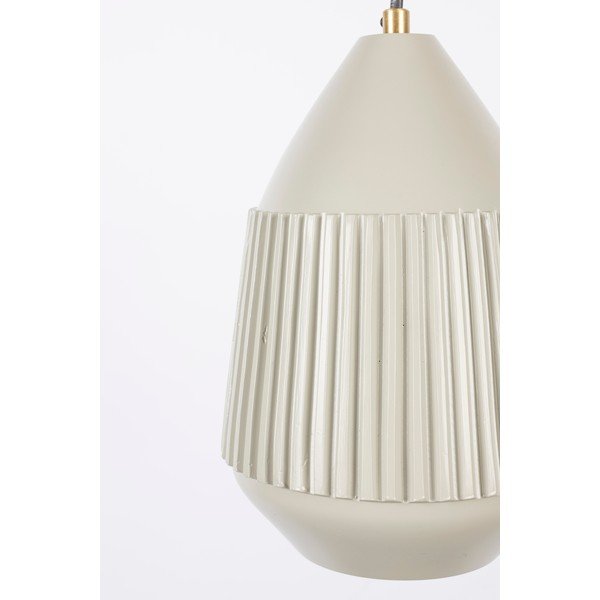 Lampada a sospensione beige con paralume in metallo ø 20 cm Aysa - White Label-image-1