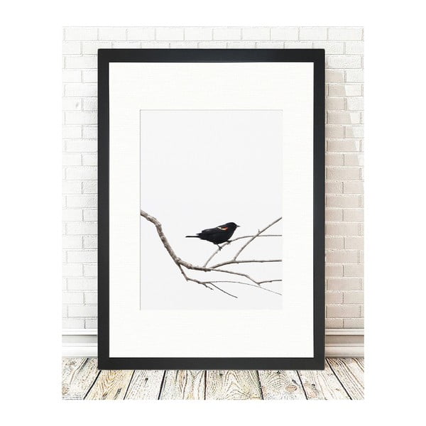 Dipinto 24x29 cm Bird on the Branch – Vavien Artwork-image-1