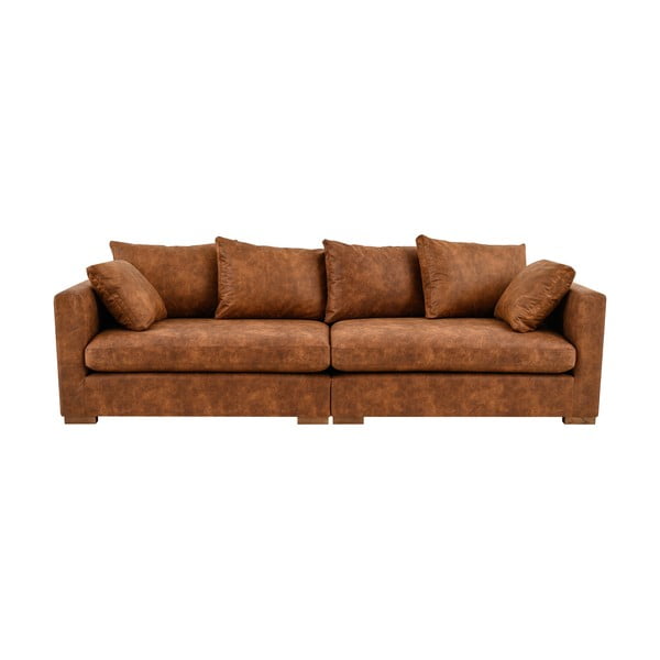 Divano in similpelle marrone cognac 266 cm Hamburg - Scandic