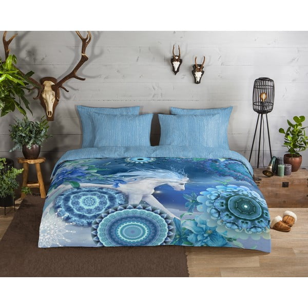 Biancheria da letto blu in flanella per letto singolo 140x200 cm Lumi – HIP-image-1