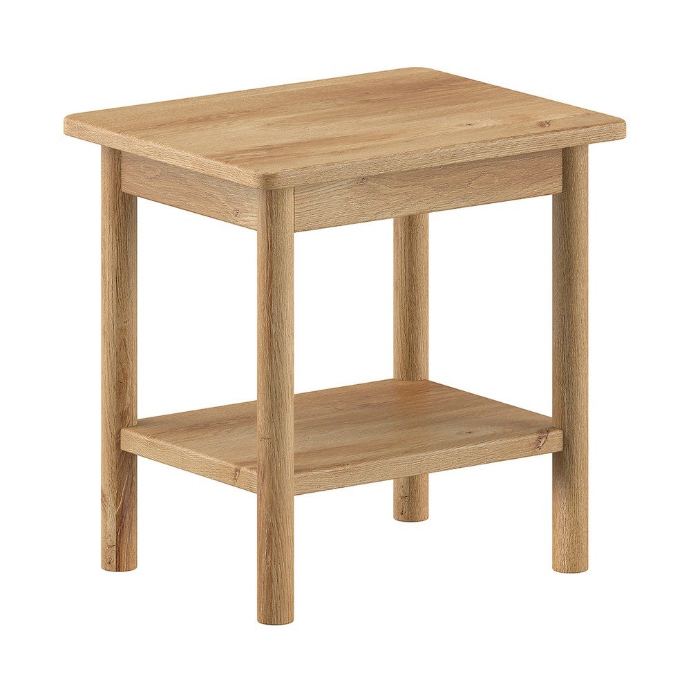 Comodino di colore naturale in rovere massiccio Olive – Vipack | Comodini