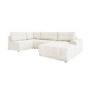 Divano angolare componibile color crema allungabile/con contenitore (con penisola a destra) Lulu – Miuform