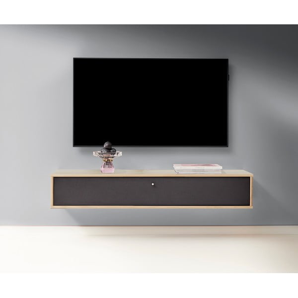 Mobile TV nero in rovere naturale 133x22 cm Mistral - Hammel Furniture-image-1