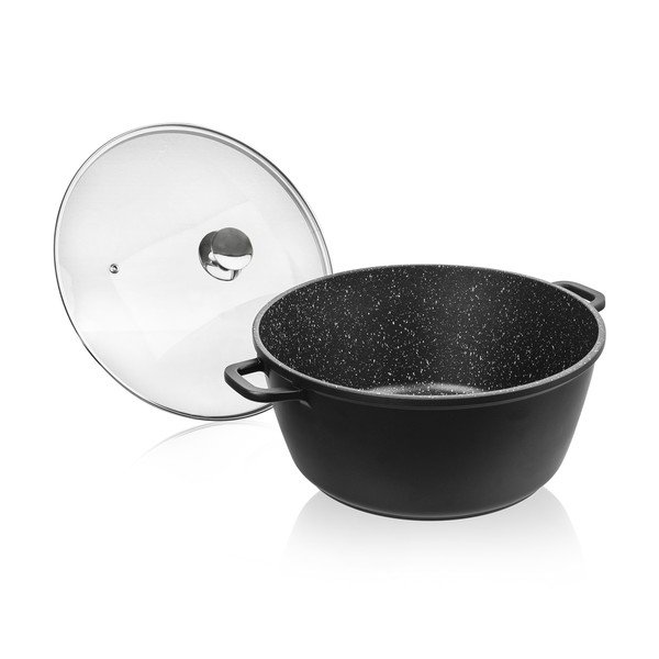 Pentola in alluminio con coperchio in vetro , ø 32 cm Grande - Orion-image-3