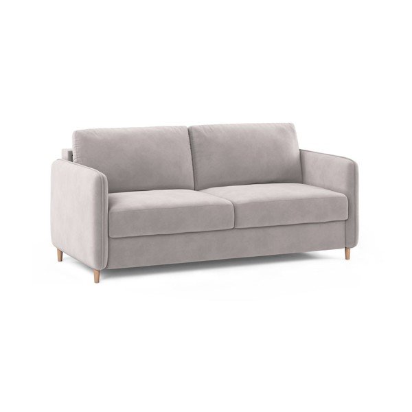 Divano rosa chiaro per il riposo quotidiano con rivestimento in velluto 184 cm – Micadoni -image-2