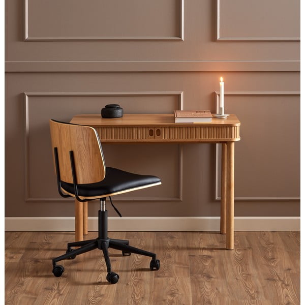 Sedia da ufficio in similpelle nera Owen - Actona-image-1