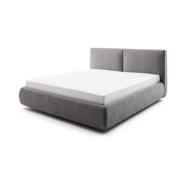 Letto matrimoniale imbottito grigio scuro con contenitore con griglia 180x200 cm Atesio - Meise Möbel