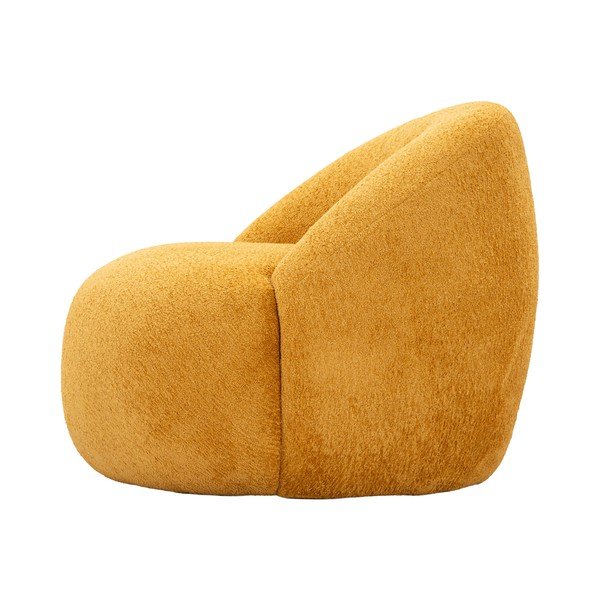 Poltrona color senape con rivestimento in bouclé Ginerva – Mauro Ferretti-image-4