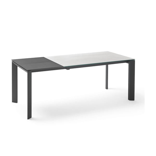 Tavolo da pranzo pieghevole grigio e nero Lisa Snow, lunghezza 140/200 cm - sømcasa