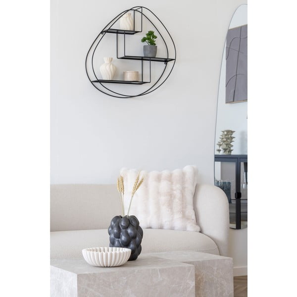 Scaffale nero in metallo con ripiani 60 cm Wrexham - House Nordic-image-1