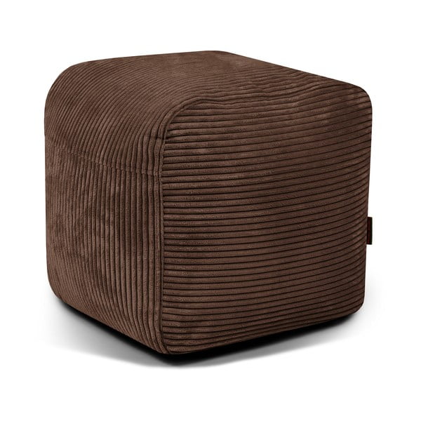 Puof a sacco marrone scuro con rivestimento in velluto a coste Plus 50 Lounge – SLOWDOWN