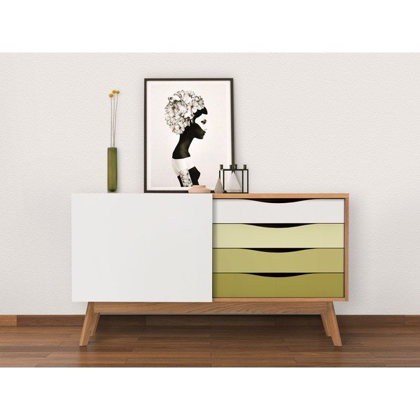 Comò con cassetti verdi Avon - Woodman-image-1