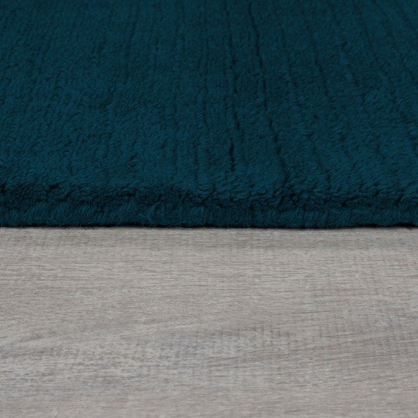 Tappeto blu scuro in lana tessuto a mano 160x230 cm Textured Wool Border – Flair Rugs-image-1