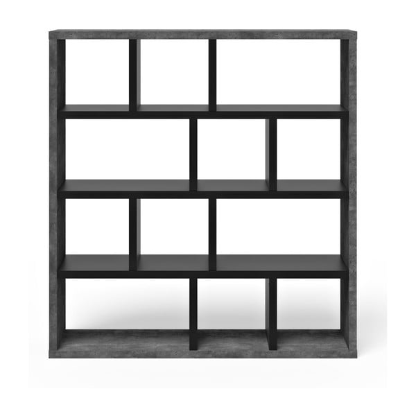 Libreria in cemento decorato grigio scuro-nero 150x159 cm Berlin - TemaHome