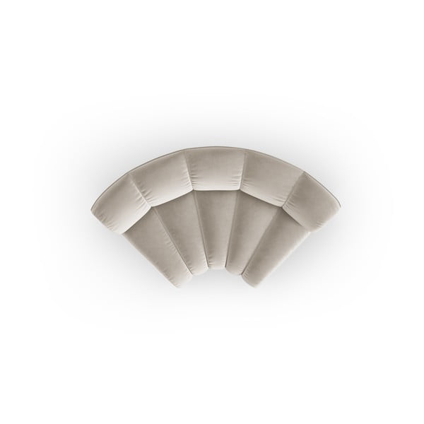 Parte divano componibile color crema con rivestimento in velluto e composizione variabile Lupine – Micadoni -image-2