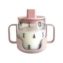 Tazza per bebè rosa Cresci con la tua tazza Grow with Your Cup - Design Letters