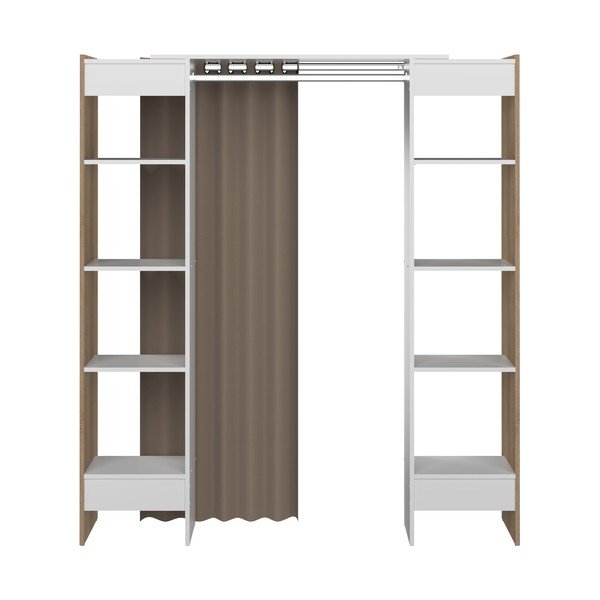 Armadio bianco-marrone in rovere 185x182 cm Tom - TemaHome-image-3
