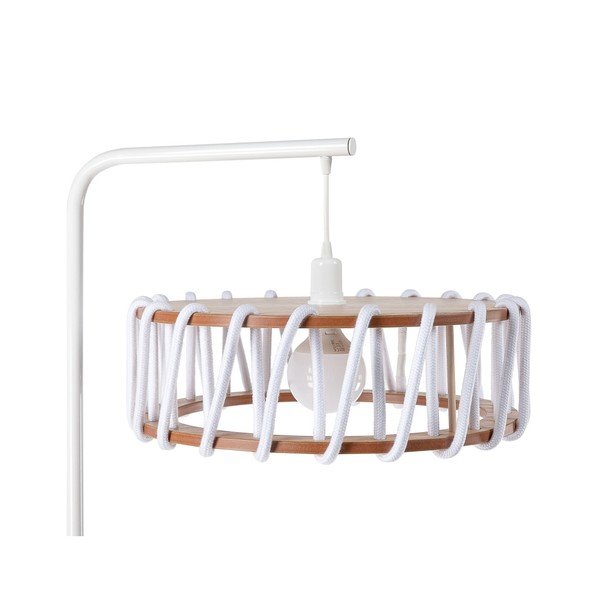 Lampada da terra con struttura bianca e grande paralume bianco Macaron - EMKO-image-2