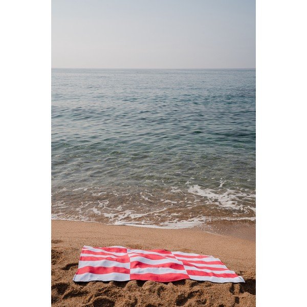 Telo mare rosso/azzurro in cotone 100x160 cm Su – noo.ma-image-1