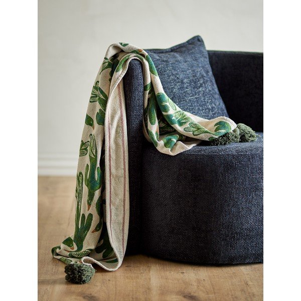Coperta in cotone riciclato 130x160 cm Birdliva – Bloomingville-image-1