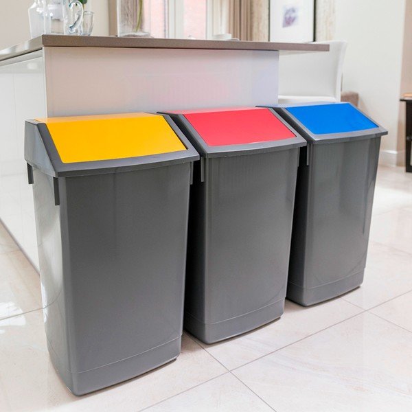 Set di 3 contenitori per il riciclo, 60 l - Addis-image-1