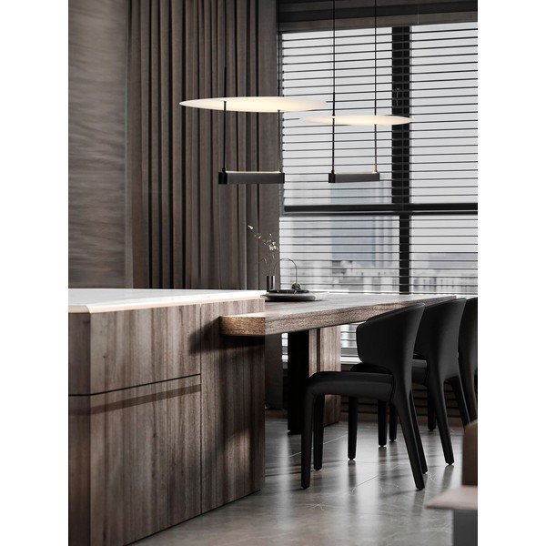 Lampadario LED bianco/nero opaco in alluminio con intensità regolabile ø 40 cm Diona – Nova Luce-image-1