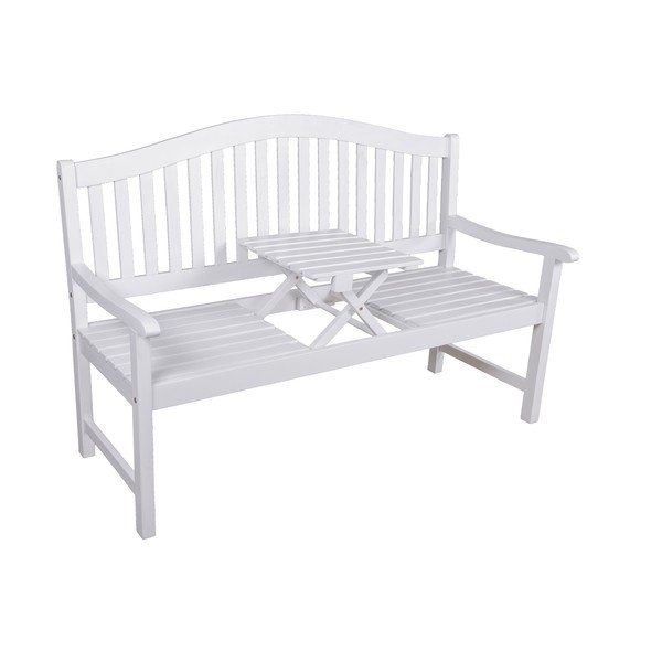 Panchina da giardino in legno bianco Singapore - Garden Pleasure-image-1