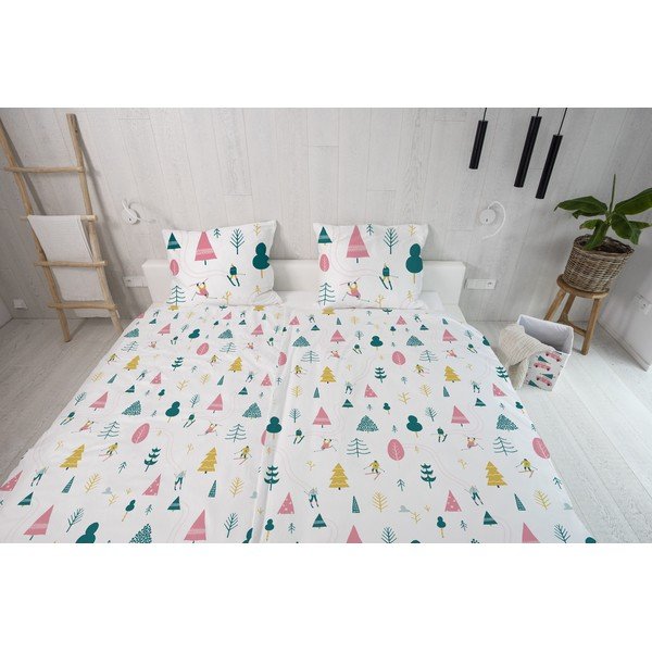 Biancheria da letto singola in cotone sateen bianco 140x200 cm Skiing - Butter Kings-image-3