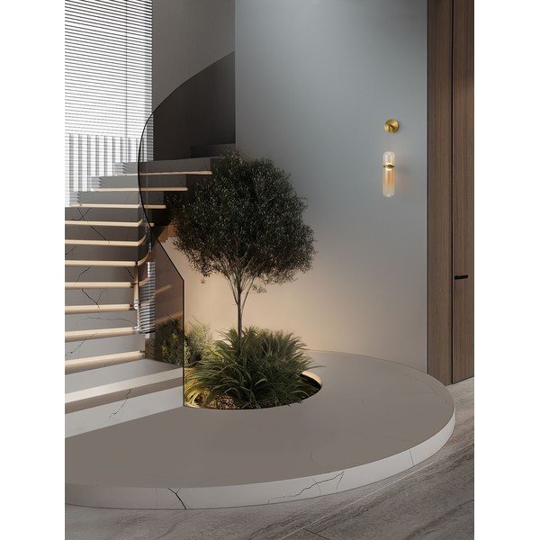 Lampada da parete LED dorata in vetro con intensità regolabile Norma – Nova Luce-image-1