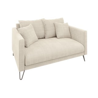 Divano in ciniglia crema 140 cm Freya - Ropez