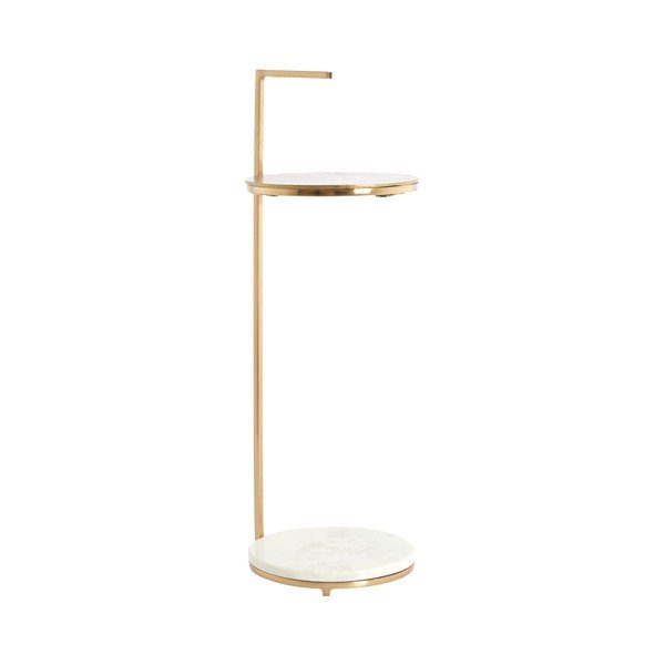 Tavolino rotondo con piano in marmo ø 26 cm Leda – Light & Living