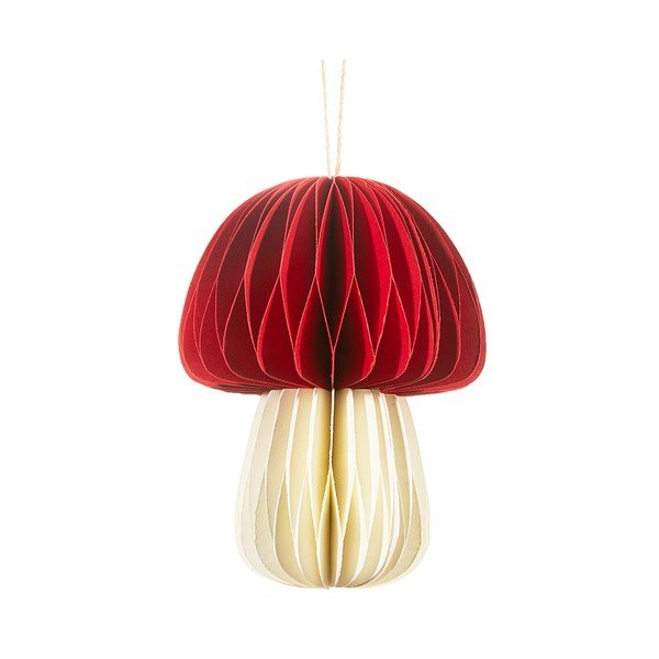 Decorazione per albero di natale in carta fatta a mano ø 5 cm Honeycomb Mushroom – Sass & Belle