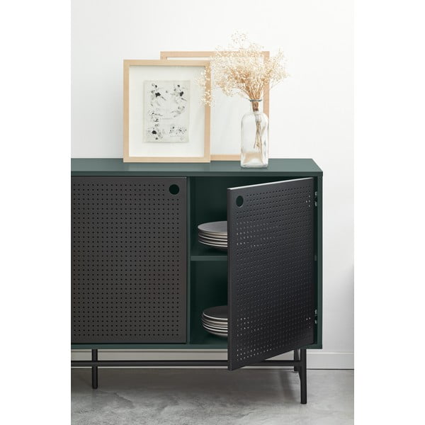 Cassettiera nero-verde , larghezza 150 cm Punto - Teulat-image-2