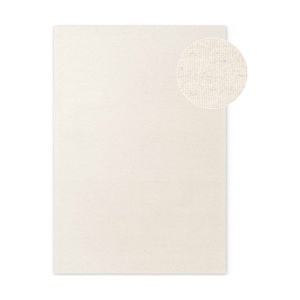 Tappeto color crema in lana tessuto a mano 200x290 cm Puristic Knots – Elle Decoration