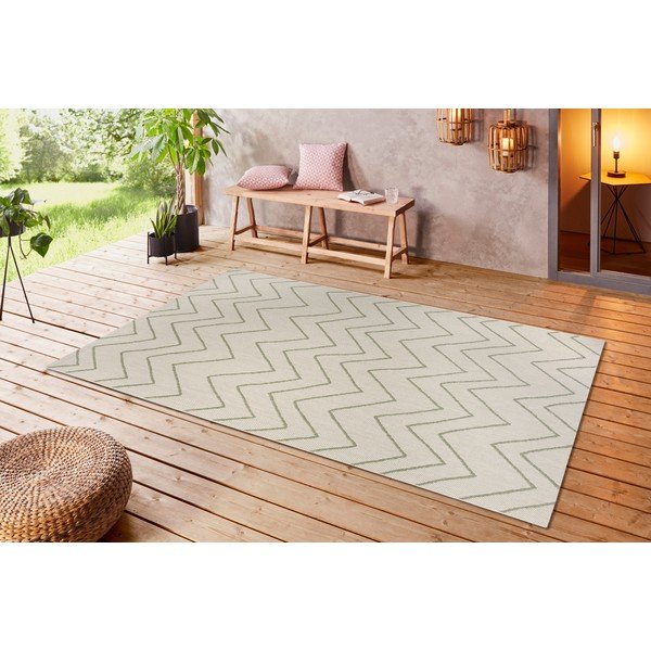Tappeto per esterni verde e beige Lisbona, 200 x 290 cm - Ragami-image-1