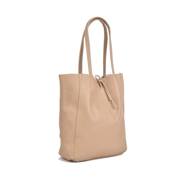Béžová dámská kožená kabelka Sofia Cardoni Shopper-image-1