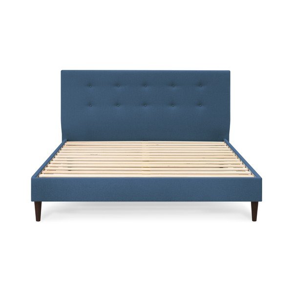 Letto matrimoniale imbottito blu con griglia 160x200 cm Rory - Bobochic Paris-image-2