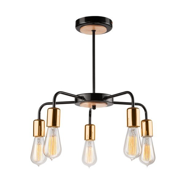 Lampadario nero con paralume in metallo ø 45 cm Erica – LAMKUR