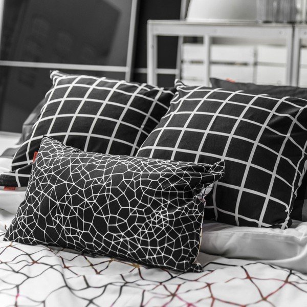 Set di 2 federe in cotone Net - Blanc-image-4