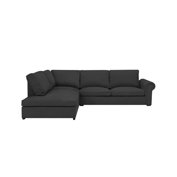 Tmavě šedá rohová pohovka Windsor & Co Sofas Hermes, levý roh