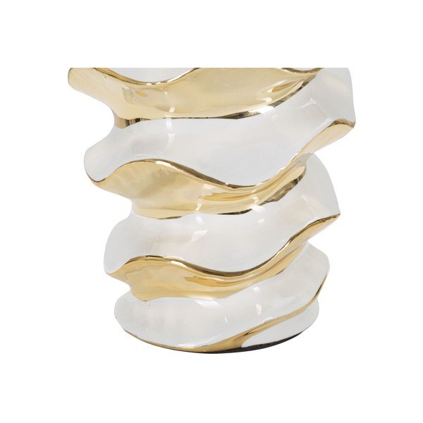 Lampada da tavolo bianca/dorata in ceramica con paralume in tessuto (altezza totale 53 cm) Glam Space – Mauro Ferretti-image-4