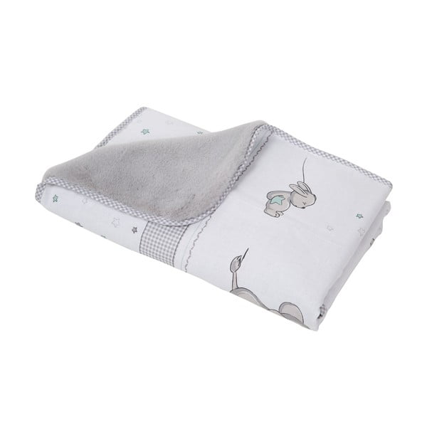 Coperta per bambini bianca/grigia in micropile 80x80 cm Sternenzauber – Roba-image-2