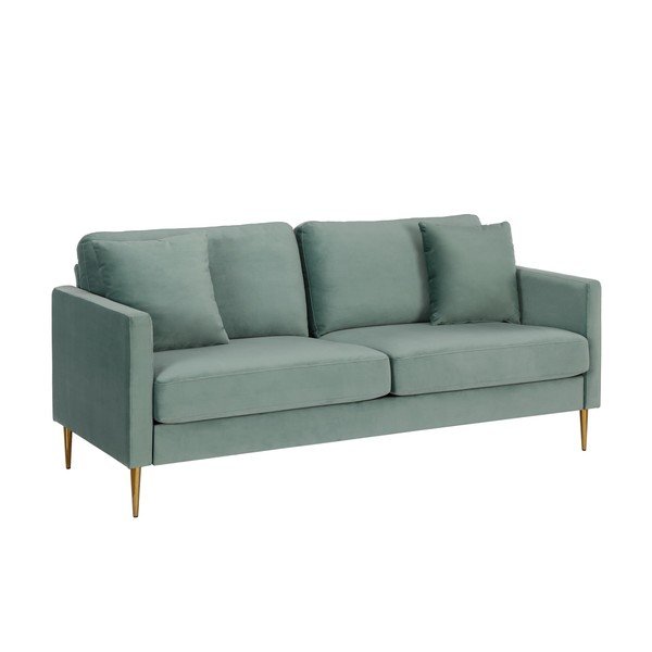 Divano turchese con rivestimento in velluto 184 cm Highland – Støraa-image-2