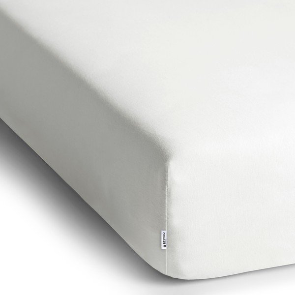 Lenzuolo con angoli bianco in jersey 90x200 cm Amber – Restilo-image-2
