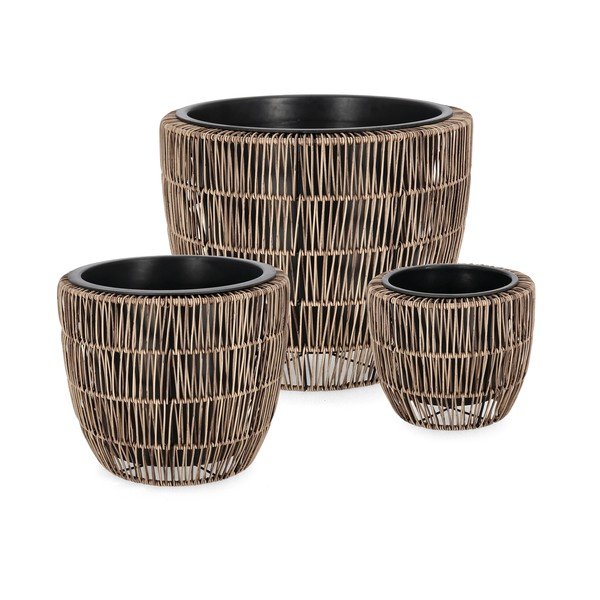 Set di vasi per fiori in plastica/in rattan artificiale 3 pz ø 44 cm Ayun – Bizzotto