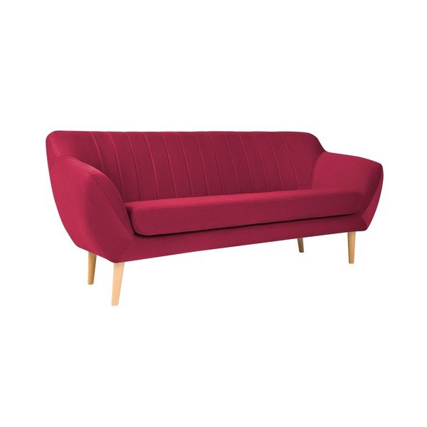 Divano in velluto rosa scuro Sardaigne, 188 cm - Mazzini Sofas-image-1