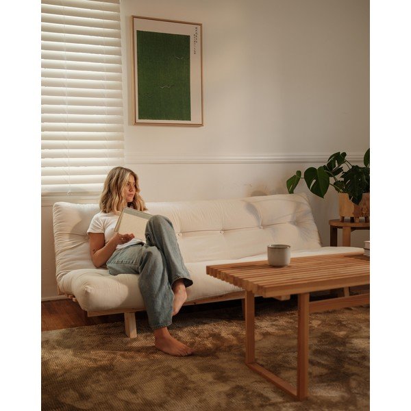 Divano in velluto a coste bianco 200 cm Lean - Karup Design-image-1