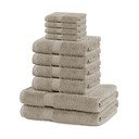 Set di asciugamani per viso e corpo tipo terry beige in cotone 10 pz Marina – DecoKing