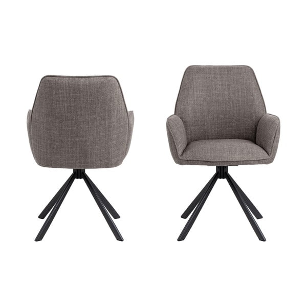 Set di sedie da pranzo grigio chiaro in imbottito con braccioli 2 pz Glenda – Actona-image-2